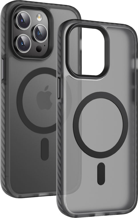 Apple iPhone 14 Pro Max Kılıf Mat Arka Yüzey Wireless Şarj Özellikli Mnc Locik Kapak-Derin Mor
