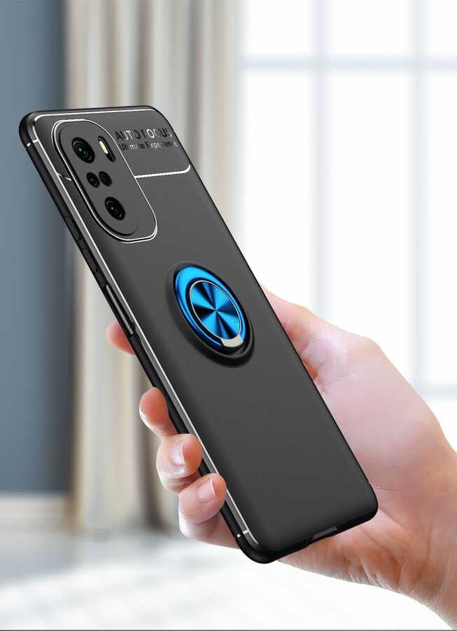 Xiaomi Redmi K40 Kılıf Mnc Ravel Silikon Kapak-Siyah-Kırmızı