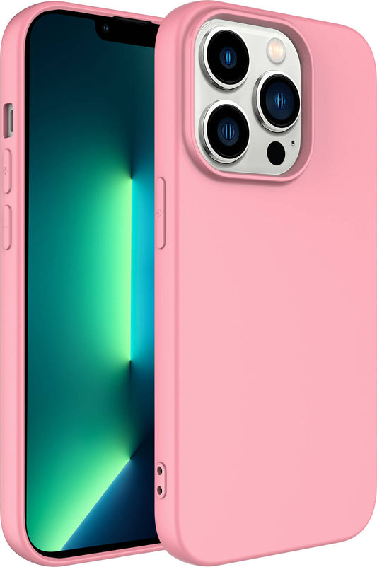 Apple iPhone 14 Pro Max Kılıf Mnc Lsr Laaakan Kapak-Pembe Açık