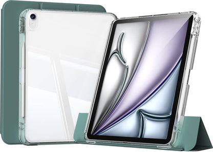 iPad Air 13 2025 M3 Kılıf Magnetik Ayrılabilen Airbagli Mnc Sliding Tablet Kılıfı - Koyu Yeşil