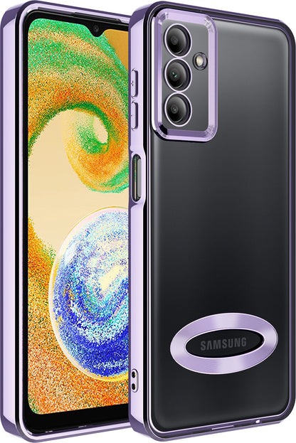 Galaxy A04S Kılıf Kamera Korumalı Logo Gösteren Mnc Omega Kapak-Lila