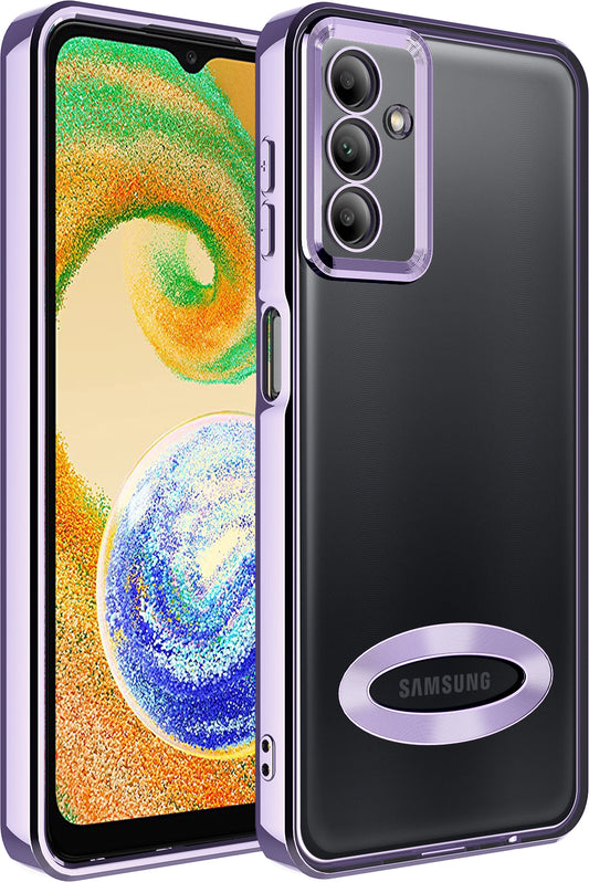 Galaxy A04S Kılıf Kamera Korumalı Logo Gösteren Mnc Omega Kapak-Lila