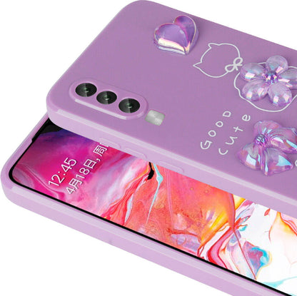 Galaxy A70 Kılıf Kabartma Figürlü Parlak Mnc Toys Silikon Kapak-Pembe
