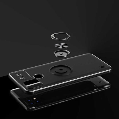 Realme C21 Kılıf Mnc Ravel Silikon Kapak-Siyah-Rose Gold