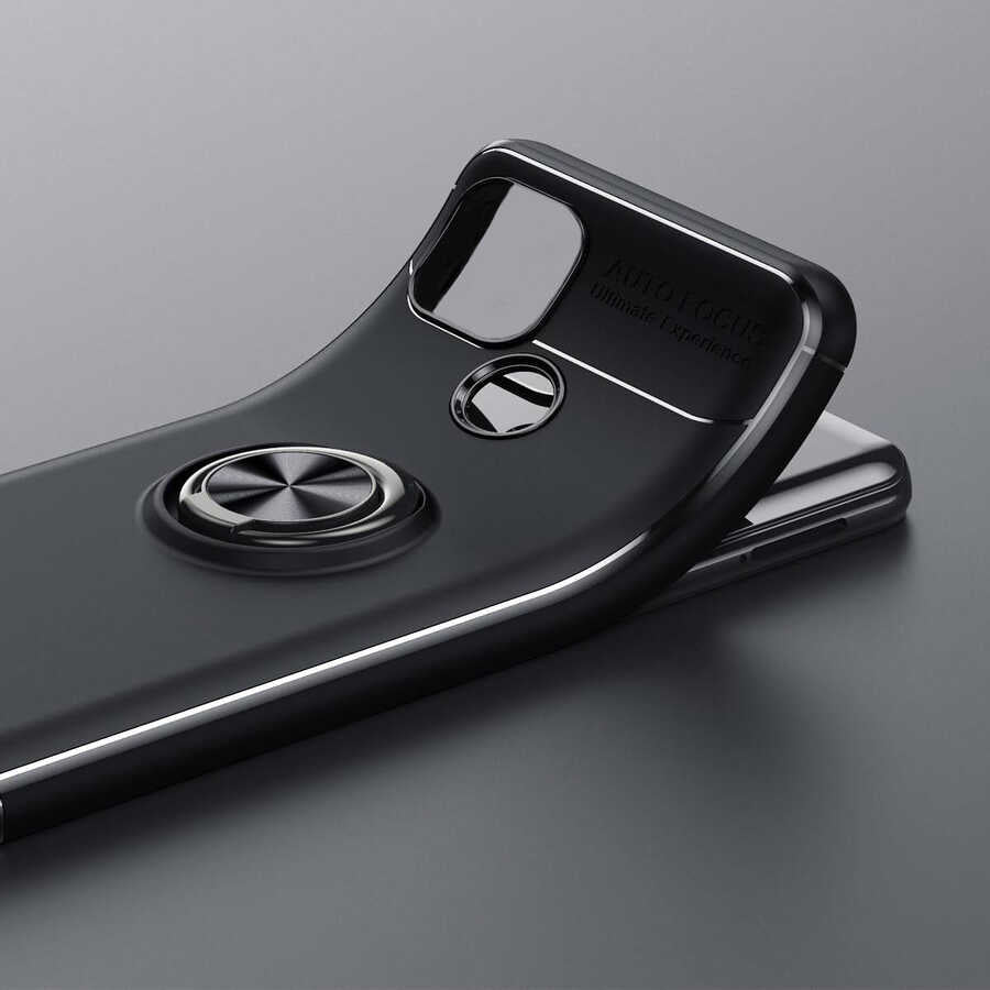Realme C21 Kılıf Mnc Ravel Silikon Kapak-Siyah-Rose Gold