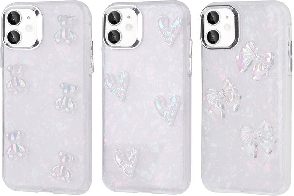 Apple iPhone 11 Kılıf Kabartma Figürlü Parlak Mnc Eralli Silikon Kapak-Ayı