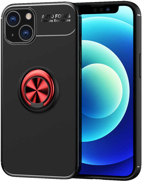 iPhone 13 Kılıf Mnc Ravel Silikon Kapak-Siyah-Kırmızı