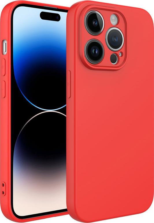 Apple iPhone 14 Pro Max Kılıf Mnc Kamera Korumalı Mara Laaakan Kapak-Kırmızı