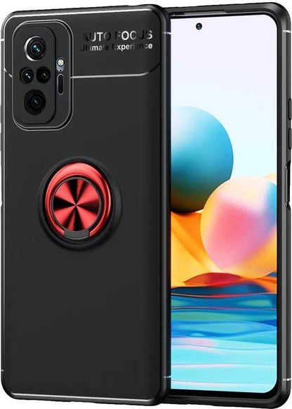 Xiaomi Redmi Note 10 Pro Kılıf Mnc Ravel Silikon Kapak-Siyah-Kırmızı