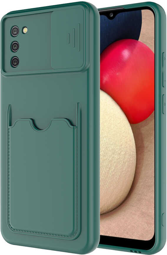 Galaxy A02S Kılıf mnc Kartix Kapak-Koyu Yeşil