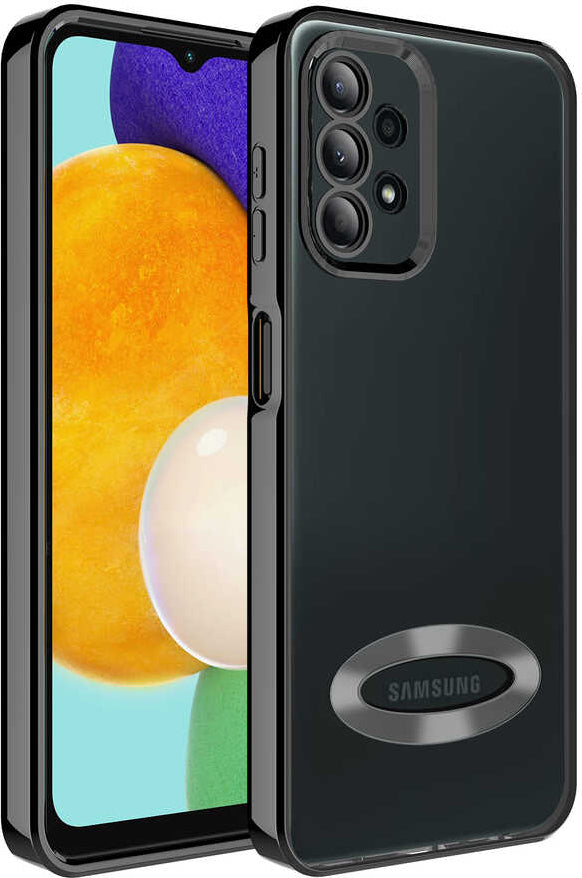 Galaxy A13 4g Kılıf Kamera Korumalı Logo Gösteren Mnc Omega Kapak-Siyah
