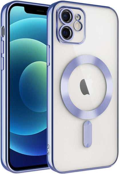 Apple iPhone 11 Kılıf Kamera Korumalı Magsafe Wireless Şarj Özellikli Mnc Demre Kapak-Lila
