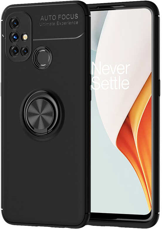One Plus Nord N10 5g Kılıf Mnc Ravel Silikon Kapak-Siyah