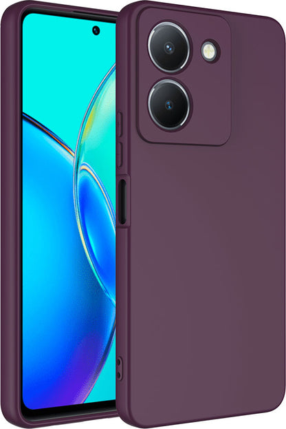 Vivo Y36 4g Kılıf Mnc Mara Laaakan Kapak-Koyu Mor