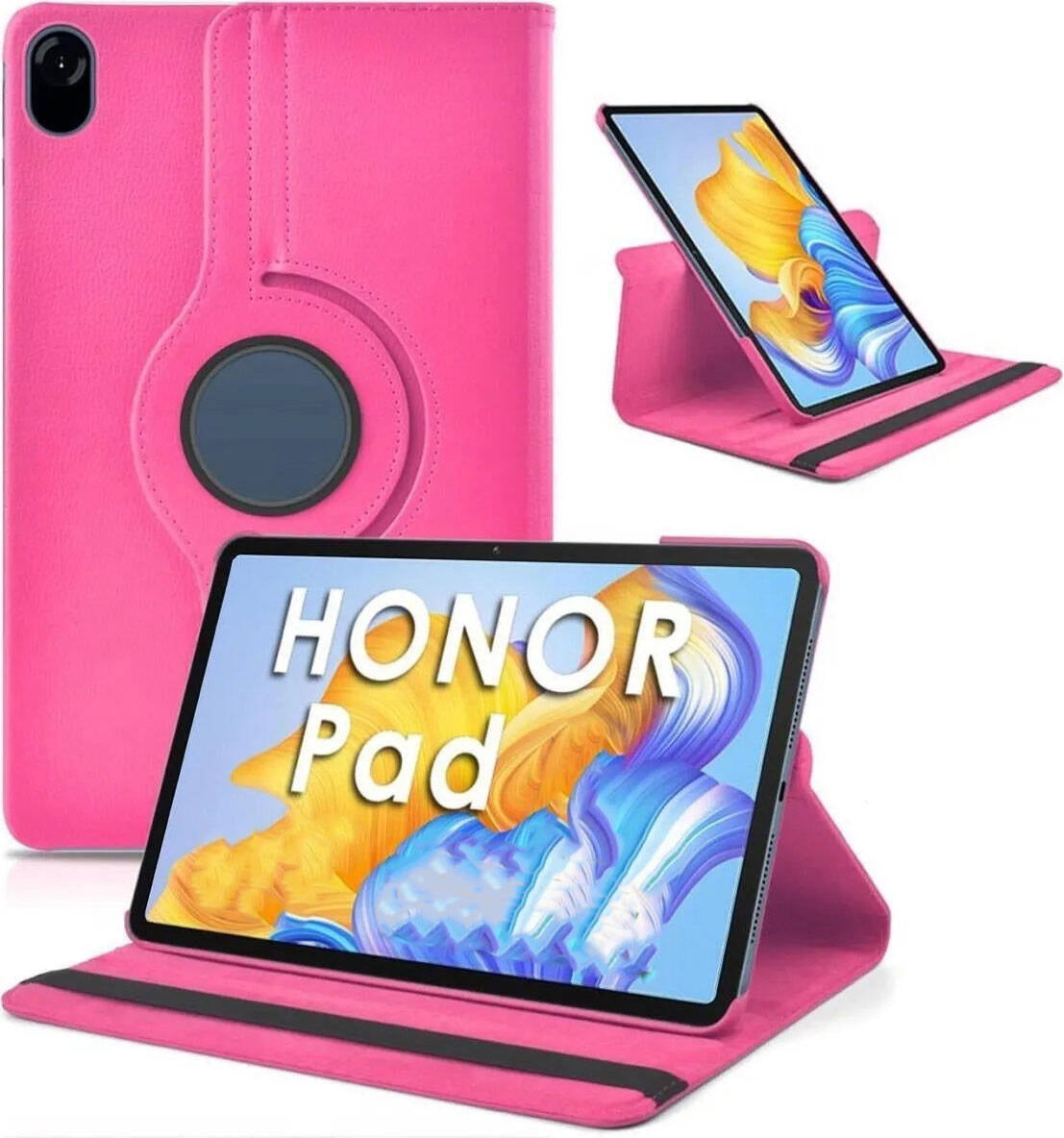 Huawei Honor Pad X9 11.5' Mnc Dönebilen Standlı Kılıf-Pembe Koyu