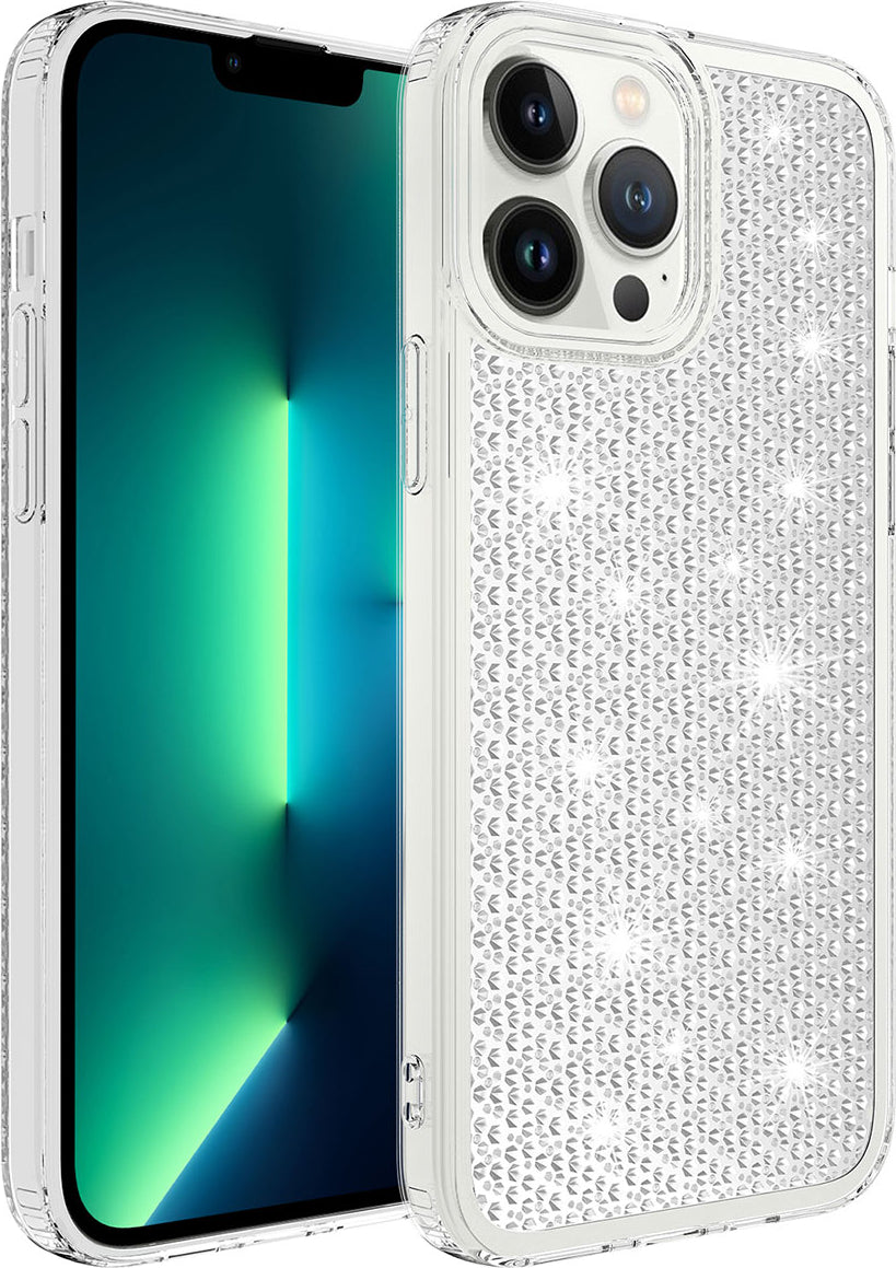 Apple iPhone 13 Pro Kılıf Airbagli Parlak Tasarımlı Mnc Snow Kapak-Renksiz