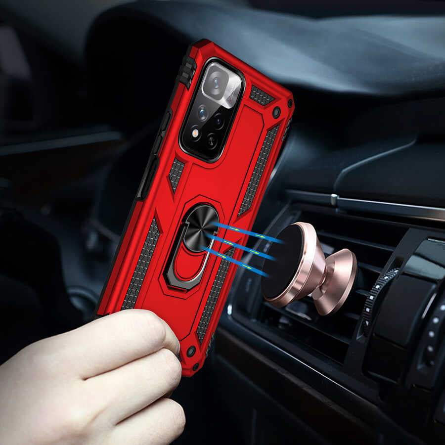 Xiaomi Redmi Infinix Note 11 Pro Plus 5g Kılıf Mnc Vega Kapak-Kırmızı