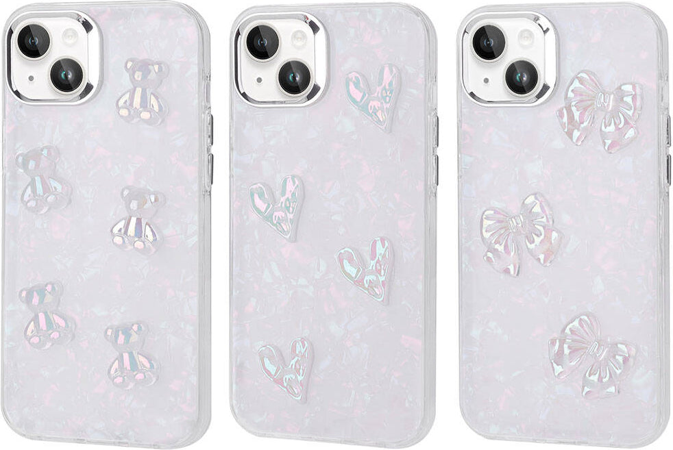 Apple iPhone 14 Kılıf Kabartma Figürlü Parlak Mnc Eralli Silikon Kapak-Ayı