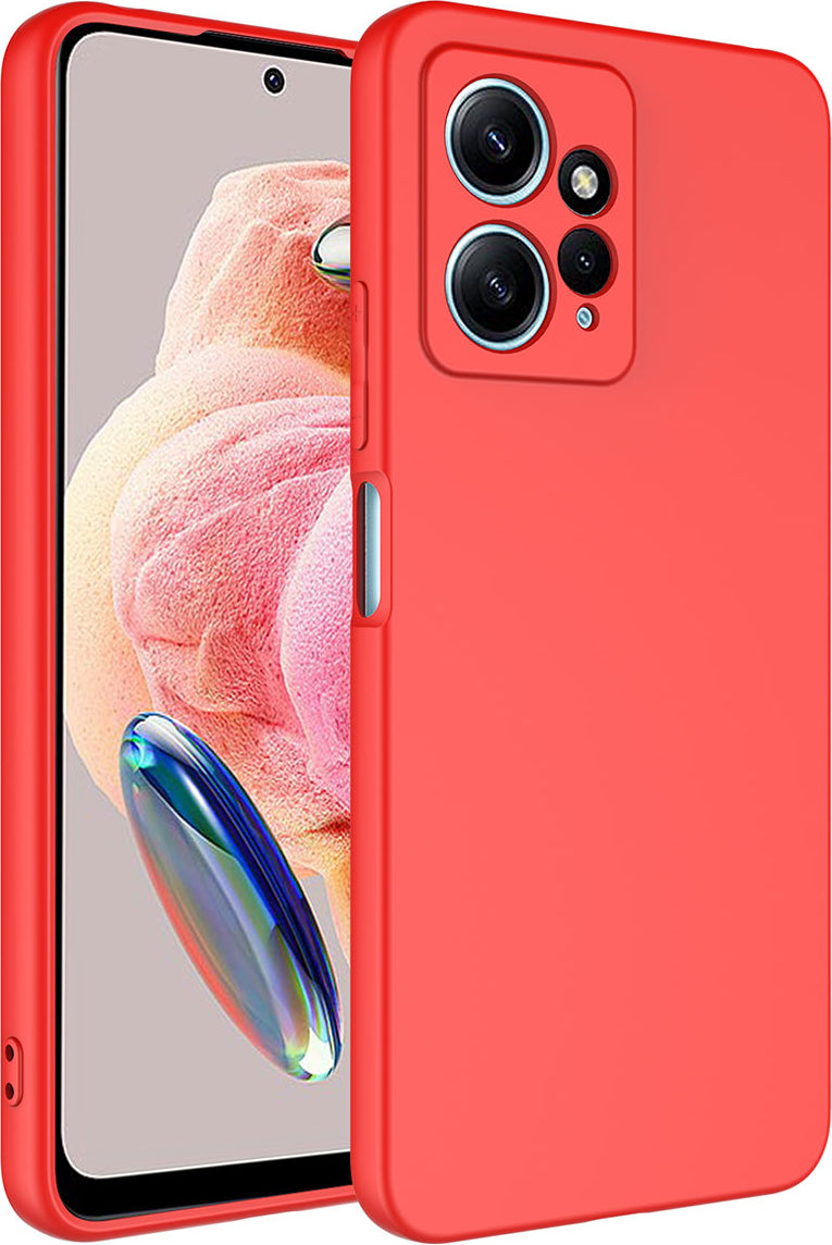 Xiaomi Redmi Note 12 4g Kılıf Mnc Mara Laaakan Kapak-Kırmızı