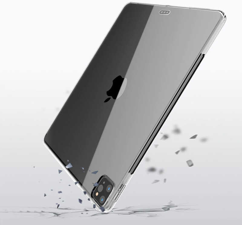 iPad Pro 12.9 Pro 2020 (4.nesil) - Uyumlu Uyumlu Mnc Tablet Süper Silikon Kapak-Renksiz