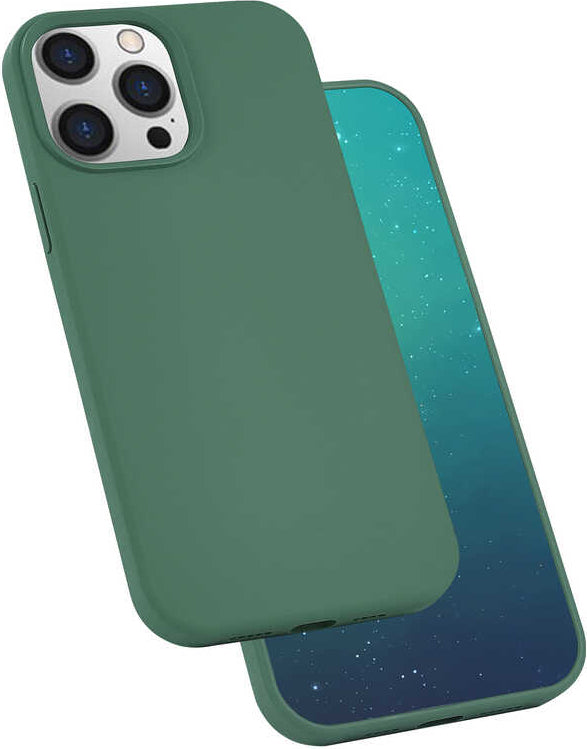 iPhone 13 Pro Max Kılıf Mnc Silk Silikon-Koyu Yeşil