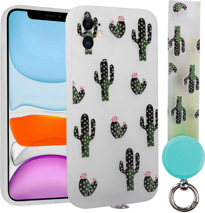 Apple iPhone 11 Kılıf Desenli El Askılı Ipli Mnc Arte Silikon Kapak-No8