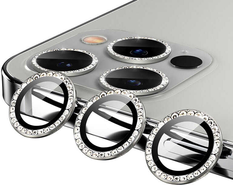 iPhone 12 Pro Max Uyumlu Mnc Cl-06 Kamera Lens Koruyucu-Gümüş