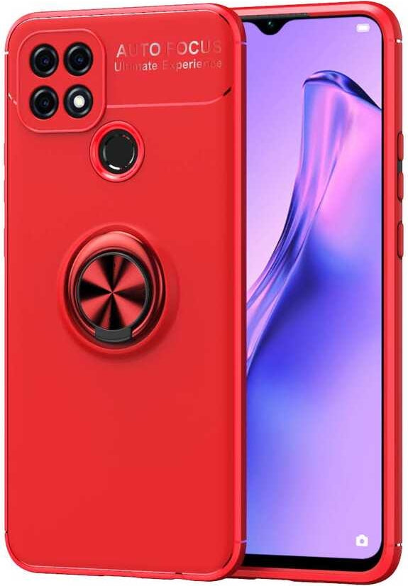 Oppo A15S Kılıf Mnc Ravel Silikon Kapak-Kırmızı