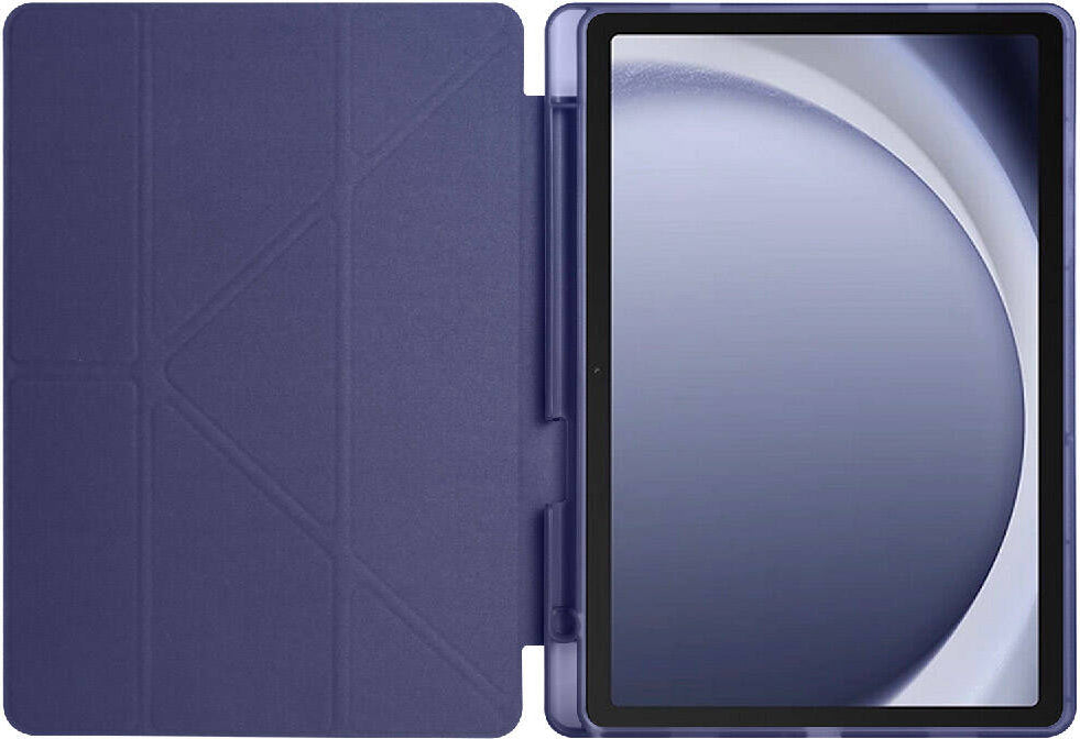 Galaxy Tab A9 Kılıf Uyumlu Mnc Tri Folding Kalem Bölmeli Standlı Kılıf-Gri