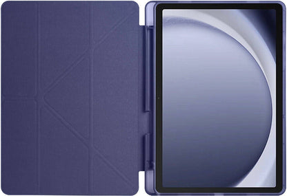 Galaxy Tab A9 Kılıf Uyumlu Mnc Tri Folding Kalem Bölmeli Standlı Kılıf-Gri