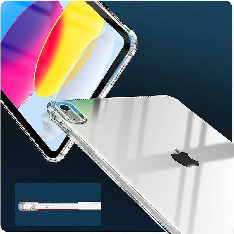 iPad 11.nesil 2025 Kılıf Mnc Tablet Nitro Anti Shock Silikon Kapak - Renksiz