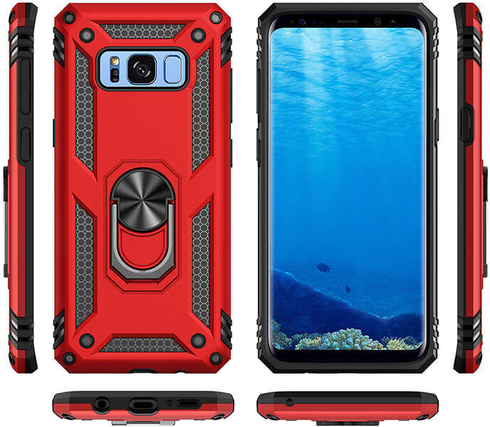 Galaxy S8 Kılıf Mnc Vega Kapak-Kırmızı