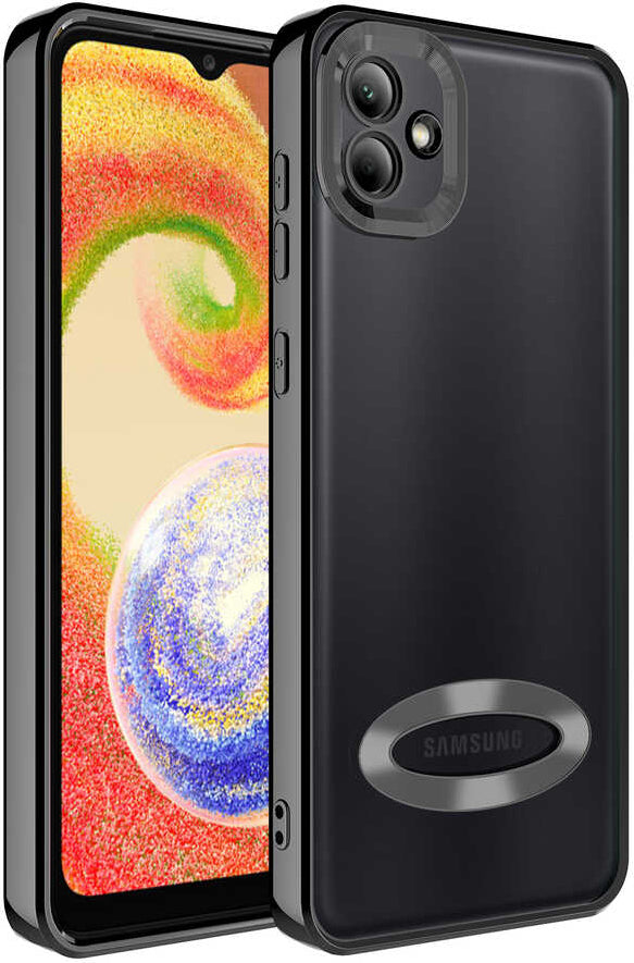Galaxy A03 Kılıf Kamera Korumalı Logo Gösteren Mnc Omega Kapak-Siyah
