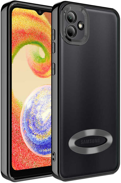 Galaxy A03 Kılıf Kamera Korumalı Logo Gösteren Mnc Omega Kapak-Siyah