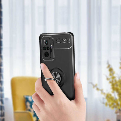 Xiaomi Redmi Note 10 Pro Kılıf Mnc Ravel Silikon Kapak-Siyah