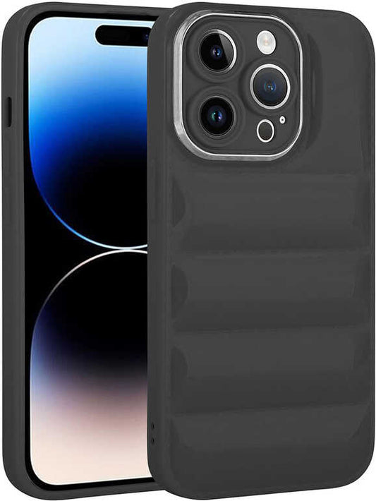 Apple iPhone 14 Pro Kılıf Kamera Korumalı Parlak Airbag'li Mnc Galya Kapak-Siyah
