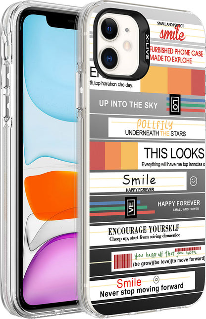 Apple iPhone 12 Kılıf Desenli Mnc Silver Sert Kapak-Mottolar