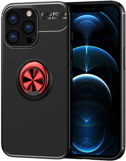 iPhone 13 Pro Kılıf Mnc Ravel Silikon Kapak-Siyah-Kırmızı