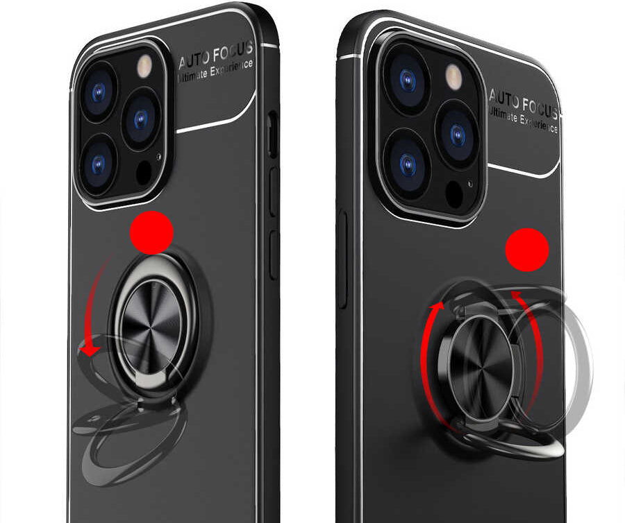 iPhone 13 Pro Kılıf Mnc Ravel Silikon Kapak-Siyah-Kırmızı