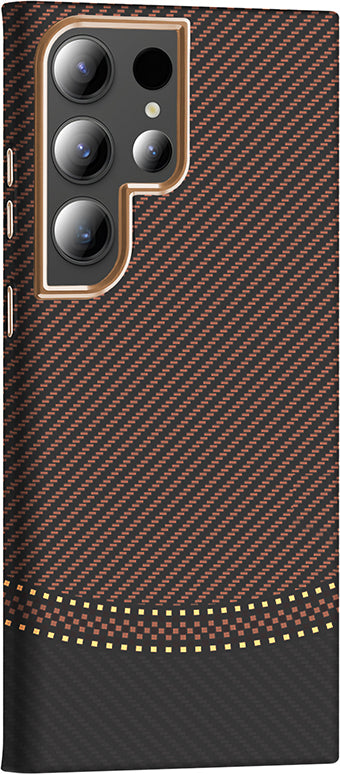 Galaxy S23 Ultra Kılıf M-Safe Şarj Özellikli Karbon Fiber Görünümlü Mnc Gros Kapak - Siyah