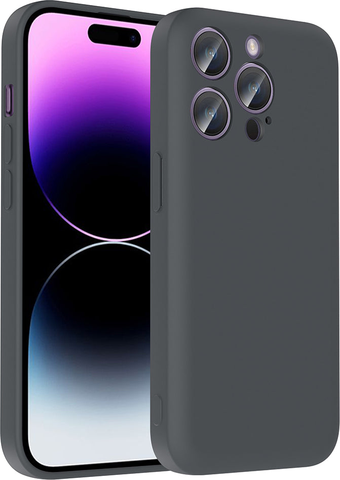 iPhone 14 Pro Max Kılıf Kamera Korumalı Kartlık Hazneli Mnc Vitra Kapak - Gri