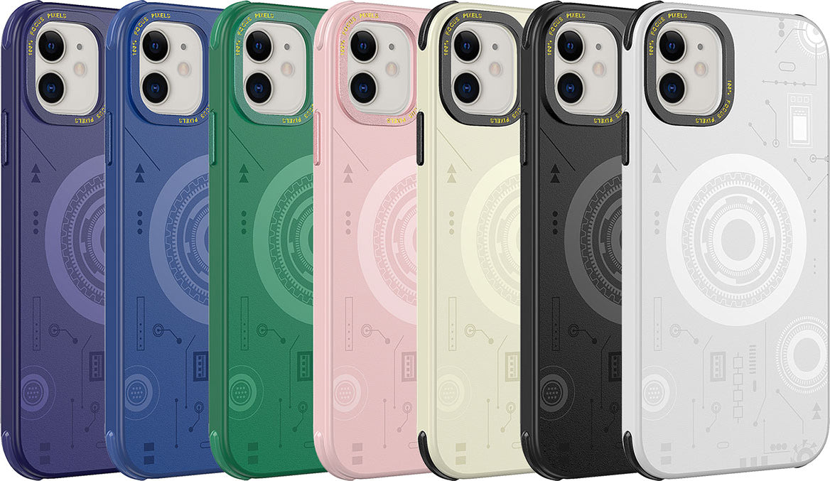 Apple iPhone 11 Kılıf Mnc Wireless Şarj Özellikli Desenli Hot Kapak-Derin Mor