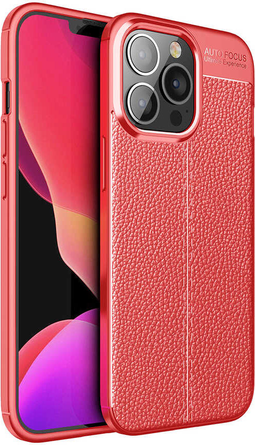 iPhone 13 Pro Max Uyumlu Mnc Niss Silikon Kapak-Kırmızı