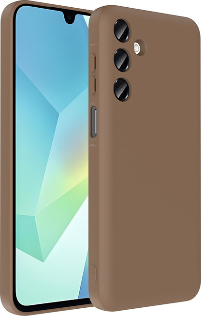 Galaxy A16 Kılıf Kamera Korumalı Kartlık Hazneli Mnc Vitra Kapak - Kahverengi