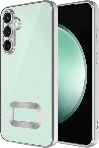 Galaxy A35 Kılıf Kamera Korumalı Logo Gösteren Mnc Omega Kapak-Gümüş