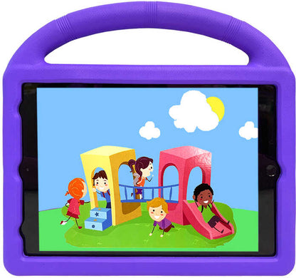 iPad 10.2 (9.nesil)  Uyumlu Mnc Wheel Car Tekerlek Standlı Tablet Eva Silikon Kılıf-Mor