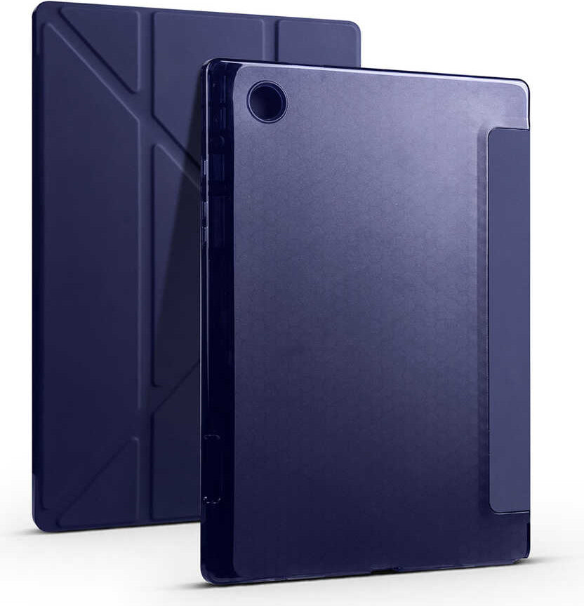 Galaxy Tab A8 10.5 SM-X200 (2021) Kılıf  Uyumlu Mnc Tri Folding Kalem Bölmeli Standlı Kılıf-Lacivert