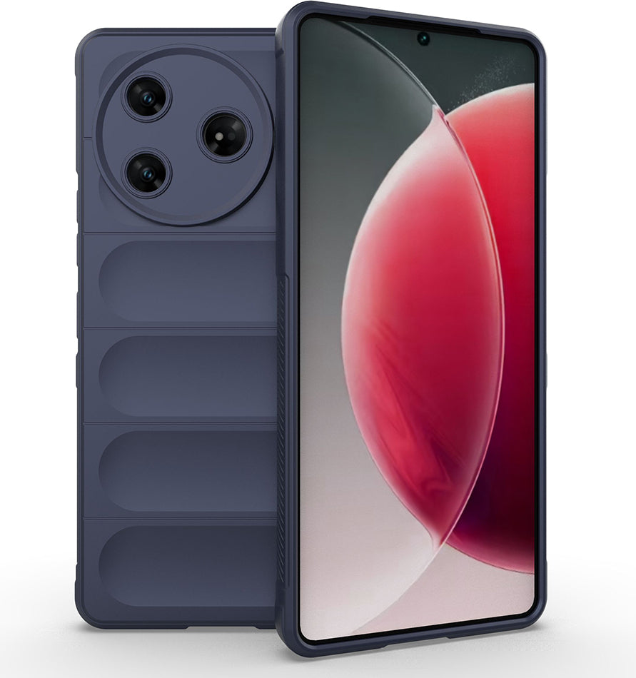 Tecno Spark 30 Pro Kılıf Esnek Tpu Oyuklu Arka Yüzey Tasarımlı Mnc Etnik Silikon Kapak - Lacivert