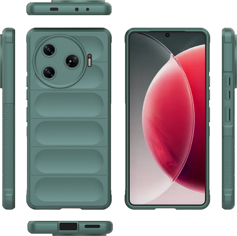 Tecno Spark 30 Pro Kılıf Esnek Tpu Oyuklu Arka Yüzey Tasarımlı Mnc Etnik Silikon Kapak - Lacivert