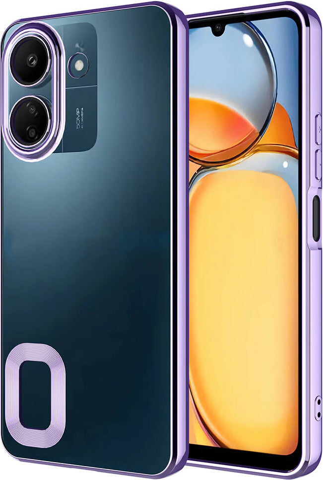 Xiaomi Poco C65 Kılıf Kamera Korumalı Logo Gösteren Mnc Omega Kapak-Lila